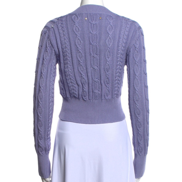 Golden Goose Crystal Embellished Lilac Cable Knit Cardigan (Size S) - Picture 9 of 10